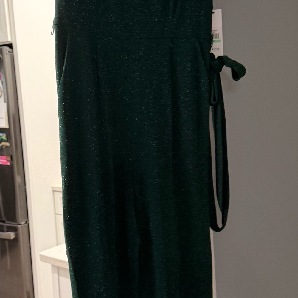 Emerald Green Sparkle Wrap Dress